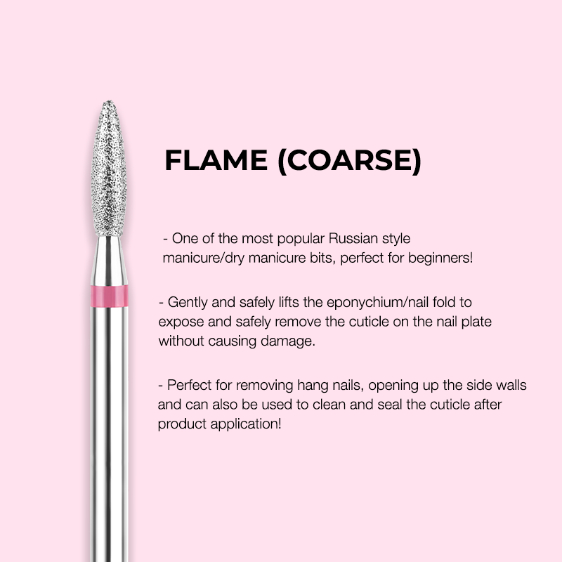 Kiara Sky Flame Coarse Drill Bit features